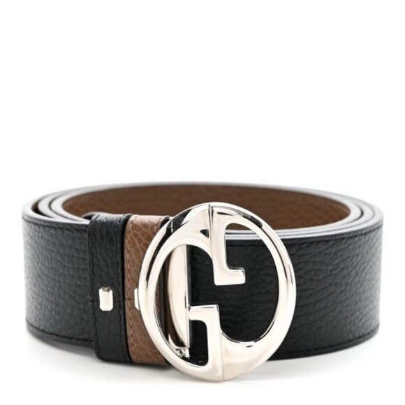 NEW GUCCICalfskin 1973 Reversible Belt 85 Cm 34 In Black Brown
